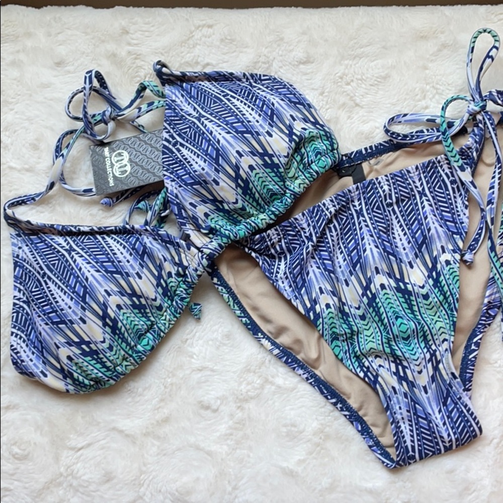 Tart bikini set swimsuit blue and green new with tags size L